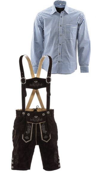 SET IN PELLE H (PANTALONI PETER + CAMICIA BLU)